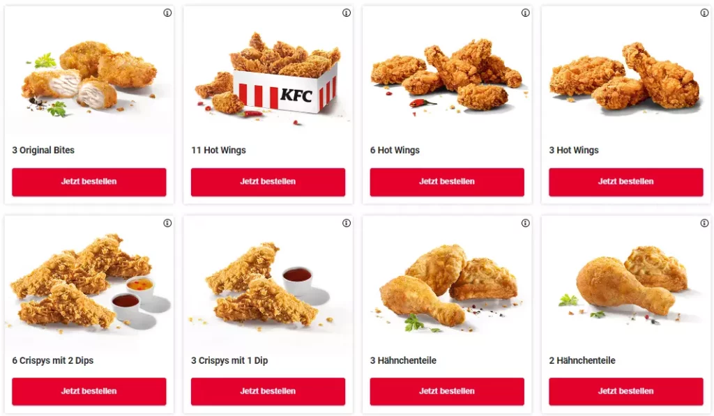 KFC Chicken Menu
